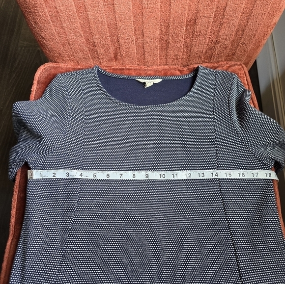 Seasalt Cornwall Navy & Dot Mini Cotton Shift Dress 3/4 Sleeves & Pockets Sz. 6 - Picture 7 of 11
